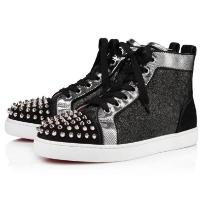 Adidași Christian Louboutin Lou Spikes Orlato Version Veau Velours Sneakers Dama Negrii | RO19982