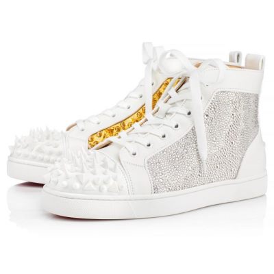 Adidași Christian Louboutin Louis No Limit Calf Sneakers Barbati Albi | RO97419