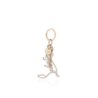 Breloc Christian Louboutin W Louboutin Logo Keyring Strass Keyrings Dama Aurii | RO58411