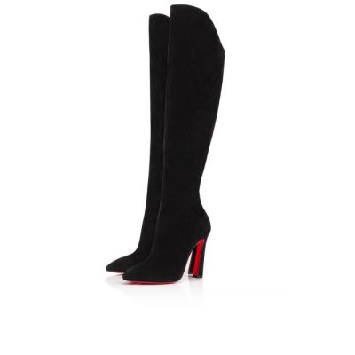 Cizme Christian Louboutin Eleonor Botta 100 Veau Velours Boots Dama Negrii | RO25414