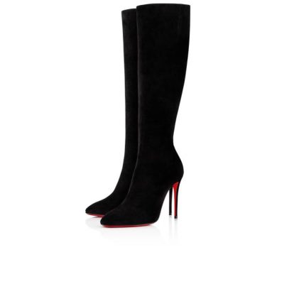 Cizme Christian Louboutin Eloise Botta 100 100 Veau Velours Boots Dama Negrii | RO90667