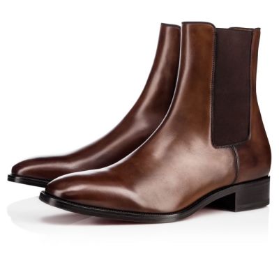 Cizme Christian Louboutin Samson 000 Havane Calf Booty Barbati Maro | RO17222