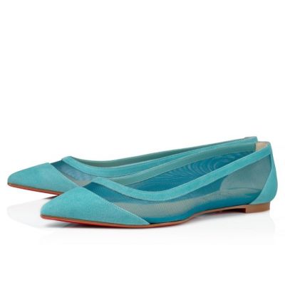 Flats Christian Louboutin Galativi 000 Version Noumea Veau Velours Flats Dama Turcoaz | RO36619