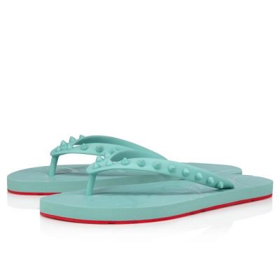 Flats Christian Louboutin Loubi Flip Plastic Finish Flats Dama Albastri Deschis | RO30396