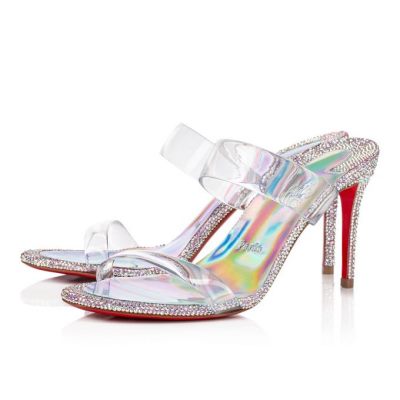 Mules Christian Louboutin Just Strass 85 Piele Intoarsa Mules Dama Roz Colorati | RO60039