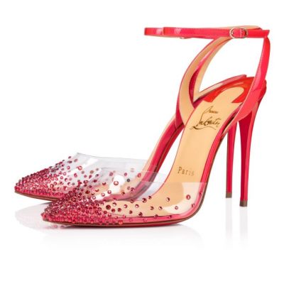 Pantofi Cu Toc Christian Louboutin Spikaqueen 100 Pvc Pumps Dama Roz | RO37139