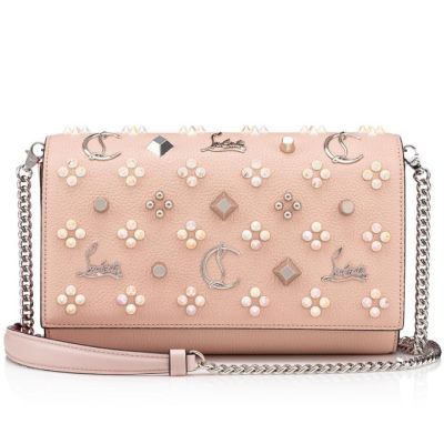 Pouches Christian Louboutin Paloma Clutch Clasici Piele Pouches Dama Roz Aurii Albi | RO19457